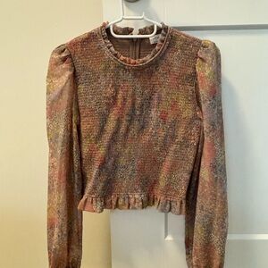 Wilfred Long Sleeve Smocked Blouse